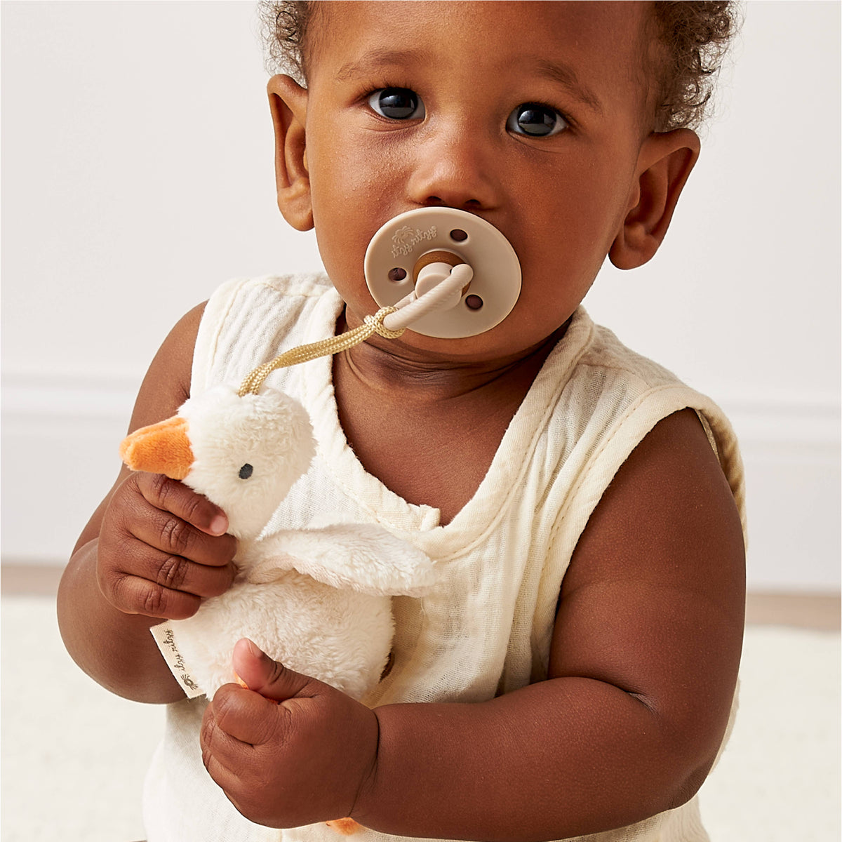 *NEW OPTIONS* Bitzy Pal Natural Rubber Pacifier & Plush: Bear