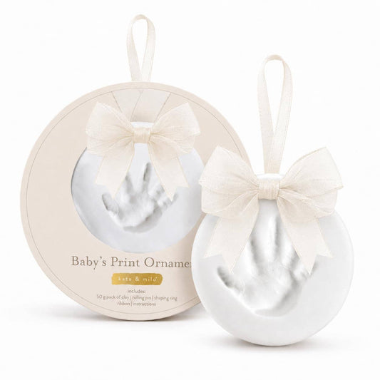 Baby Handprint & Footprint Christmas Ornament Kit, Ivory