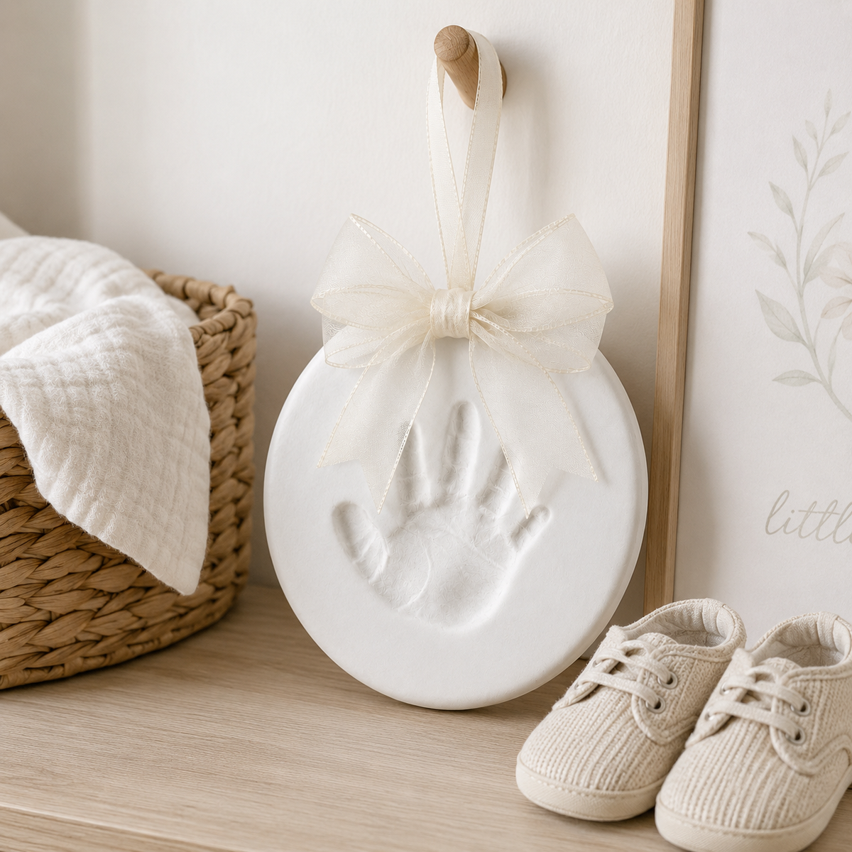 Baby Handprint & Footprint Christmas Ornament Kit, Ivory