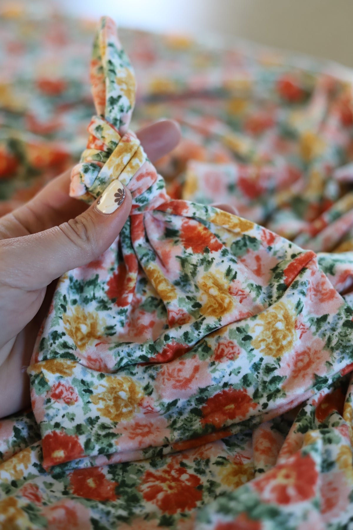 Eloise Pink Floral Newborn Hat/Swaddle Set