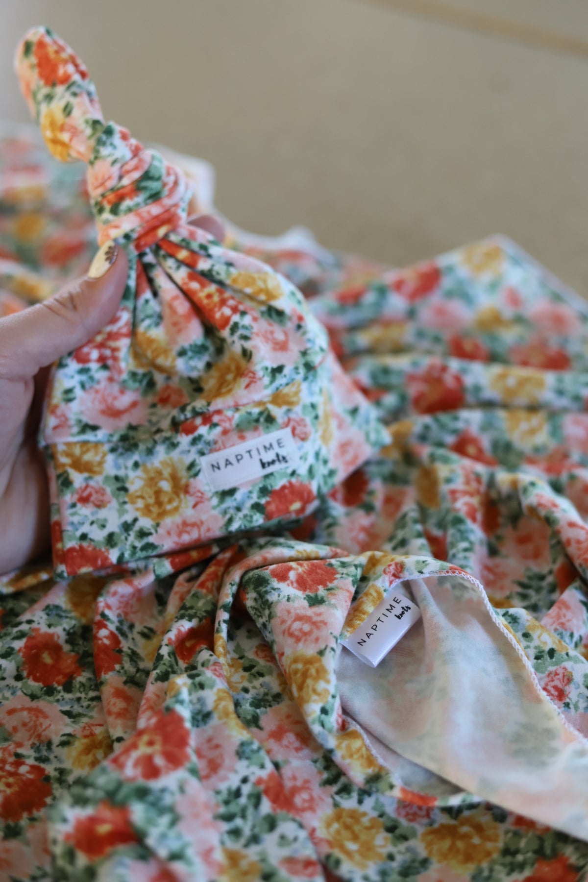 Eloise Pink Floral Newborn Hat/Swaddle Set