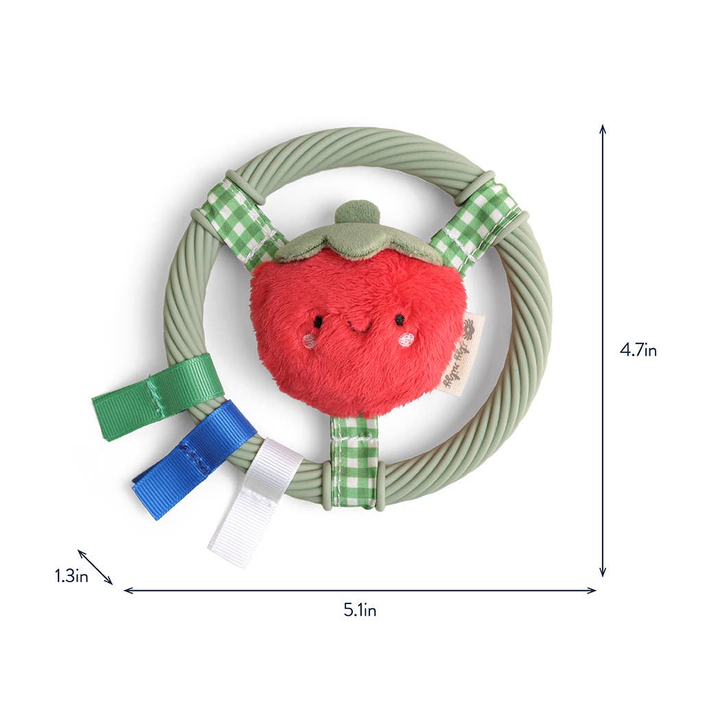 *NEW* Itzy Ring Pal™ - Teething Ring with Plush Character: Taupe Bear