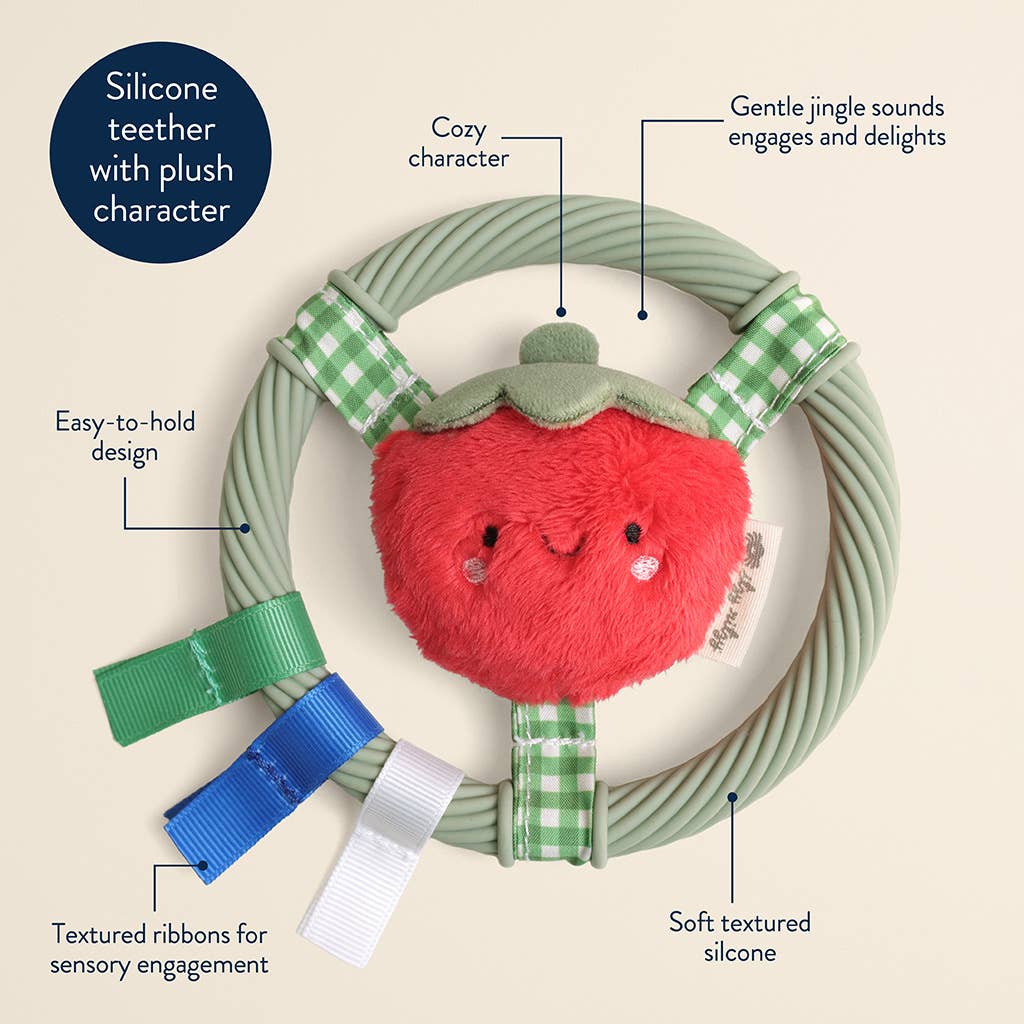 *NEW* Itzy Ring Pal™ - Teething Ring with Plush Character: Taupe Bear