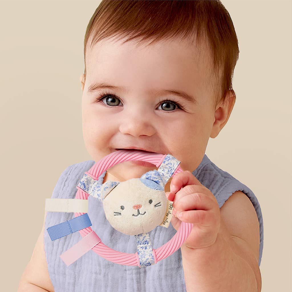 *NEW* Itzy Ring Pal™ - Teething Ring with Plush Character: Taupe Bear