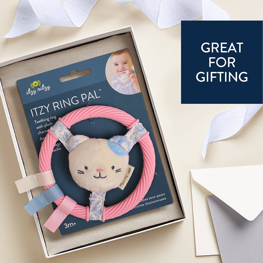 *NEW* Itzy Ring Pal™ - Teething Ring with Plush Character: Taupe Bear