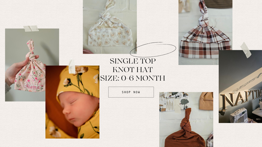 0-6 Month- Single Top Knot Hat