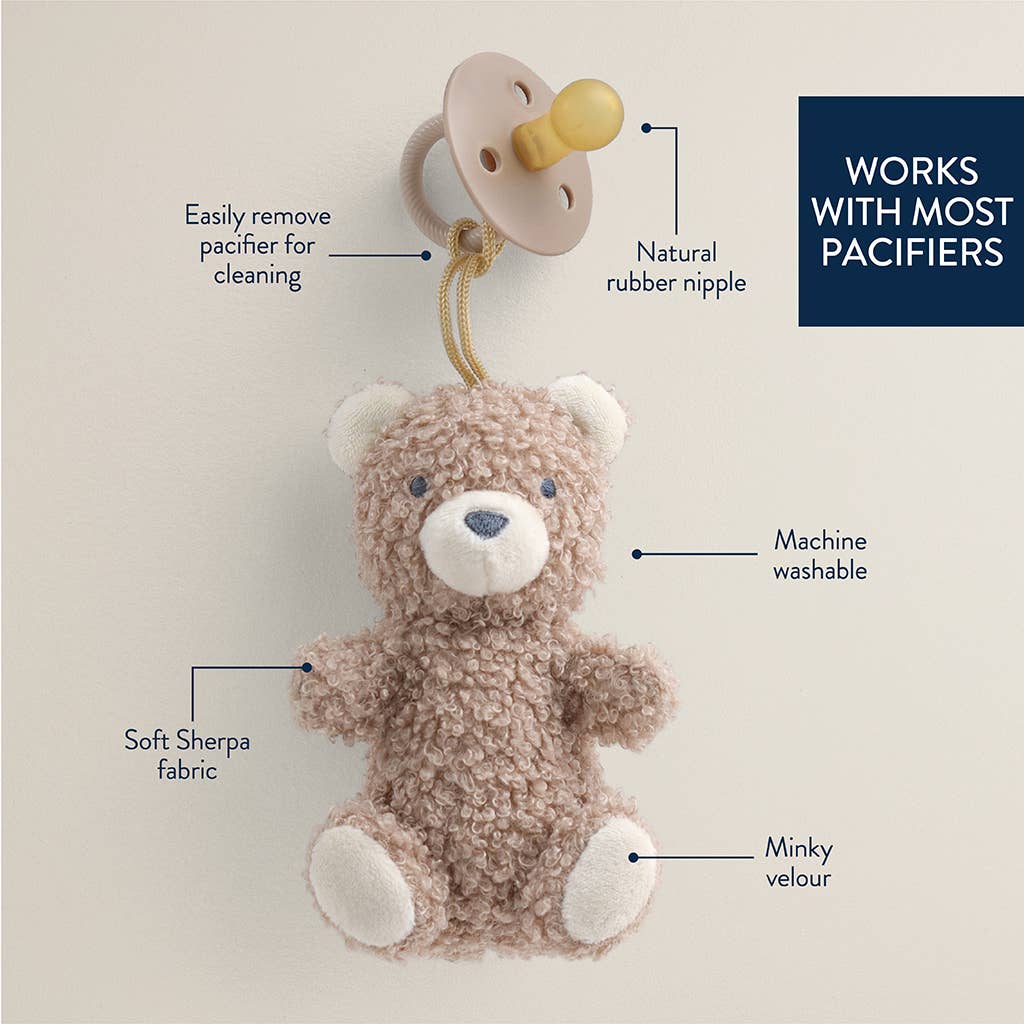 *NEW OPTIONS* Bitzy Pal Natural Rubber Pacifier & Plush: Bear