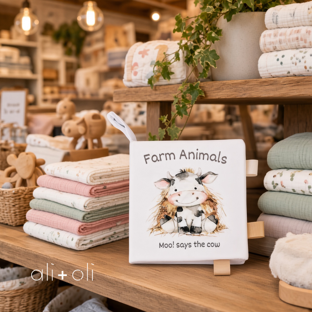 Farm Animals – 10-Page Taggies Soft Crinkle Cloth Baby Book
