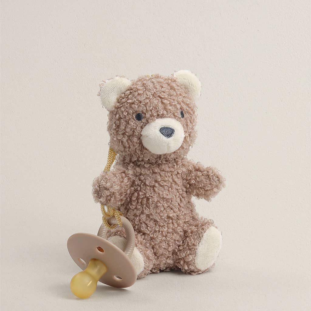 *NEW OPTIONS* Bitzy Pal Natural Rubber Pacifier & Plush: Bear