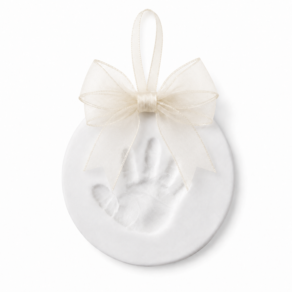 Baby Handprint & Footprint Christmas Ornament Kit, Ivory