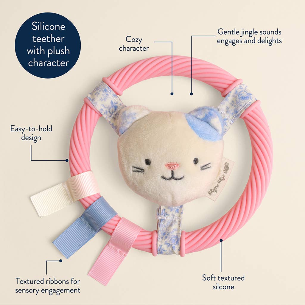 *NEW* Itzy Ring Pal™ - Teething Ring with Plush Character: Taupe Bear