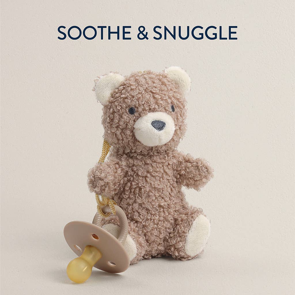 *NEW OPTIONS* Bitzy Pal Natural Rubber Pacifier & Plush: Bear