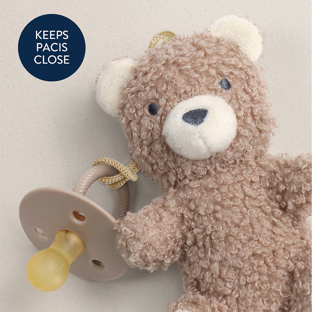 *NEW OPTIONS* Bitzy Pal Natural Rubber Pacifier & Plush: Bear