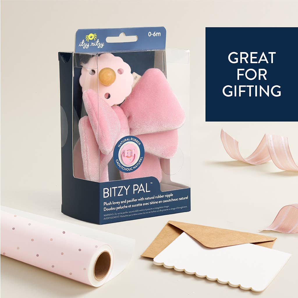 *NEW OPTIONS* Bitzy Pal Natural Rubber Pacifier & Plush: Bear