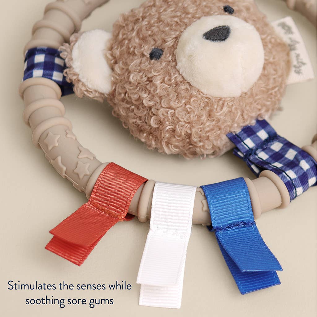 *NEW* Itzy Ring Pal™ - Teething Ring with Plush Character: Taupe Bear