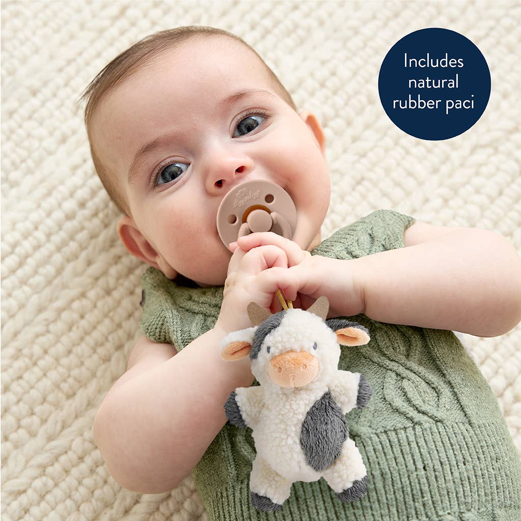*NEW OPTIONS* Bitzy Pal Natural Rubber Pacifier & Plush: Bear