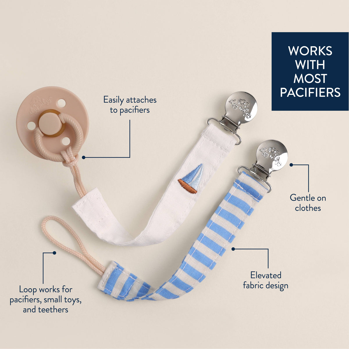 *NEW* Itzy Clip™ - Fabric Pacifier Strap: Bow