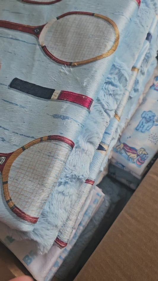 Vintage Tennis Rackets XL Lovey Blanket (larger size)