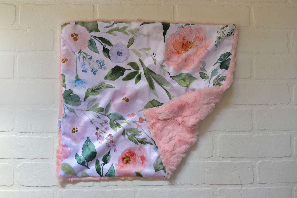Pretty in Pink Floral Lovey Blanket