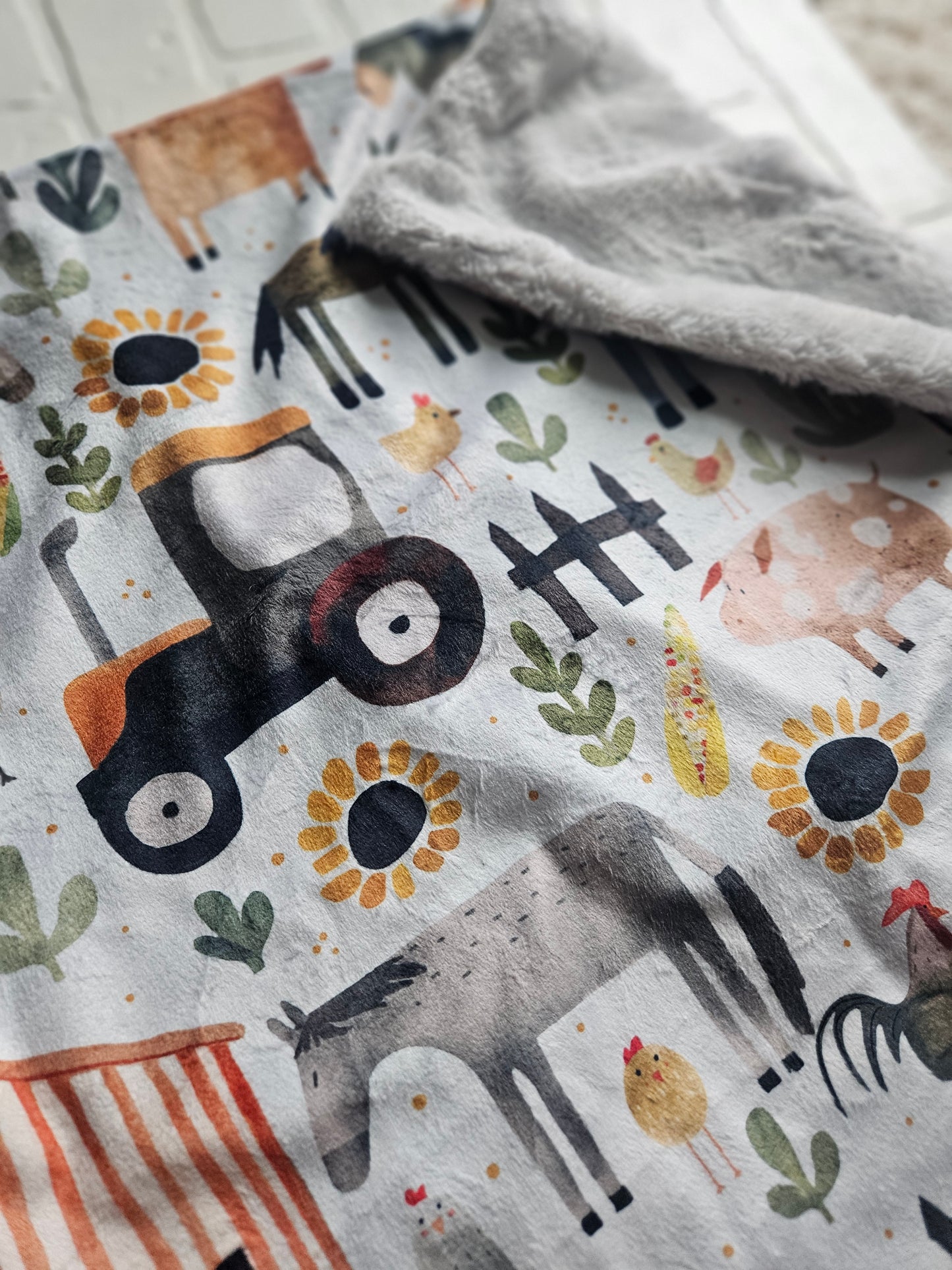 Farm Watercolor XL Lovey Blanket (larger size)