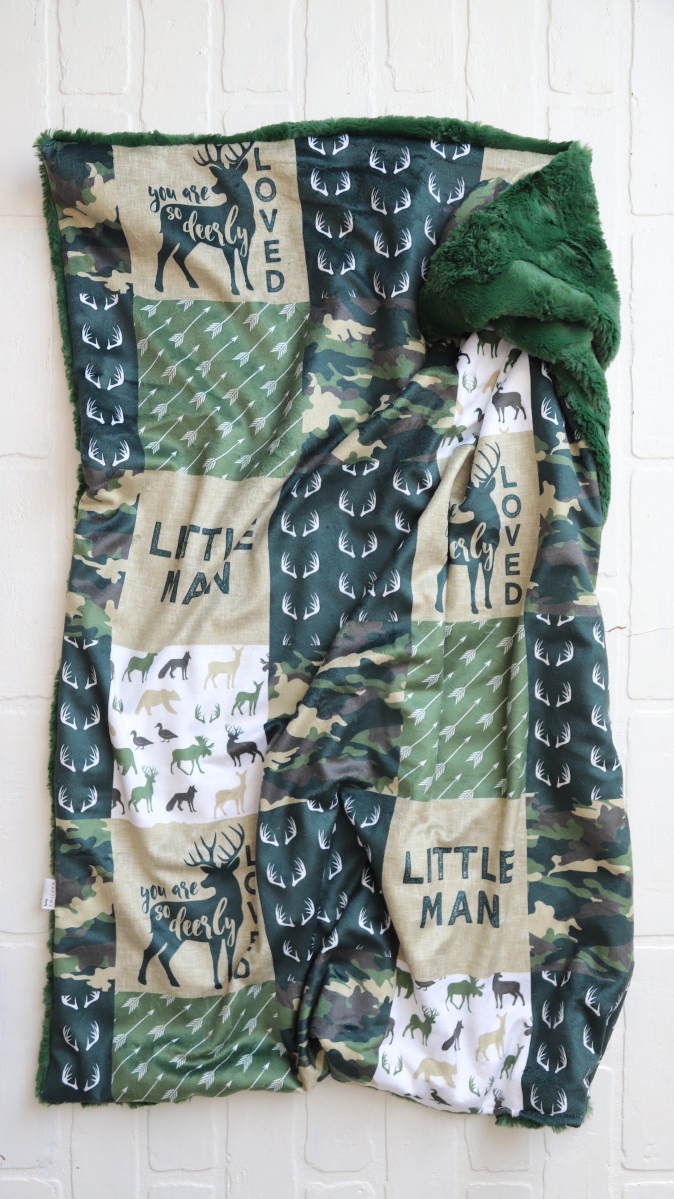 I love you Dearly Green Quilt XL Lovey Blanket (larger size)