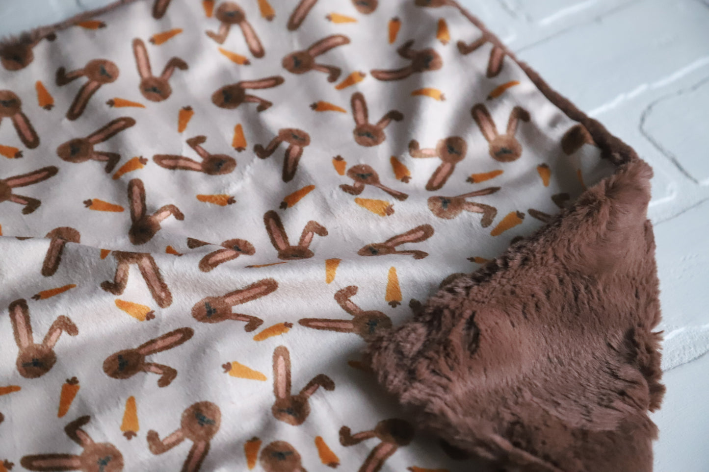 Bunnies and Carrots Lovey Blanket