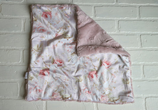 Pink English Rose Garden Lovey Blanket