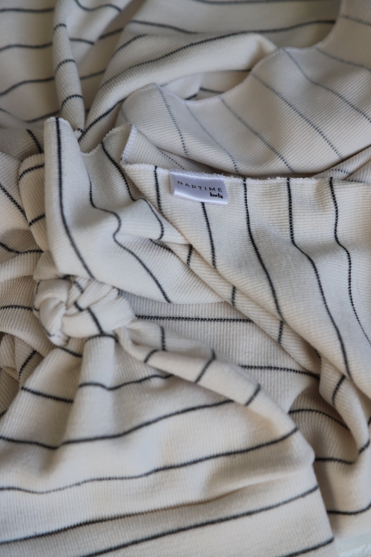 Charcoal Thin Stripe Hat/Swaddle Set