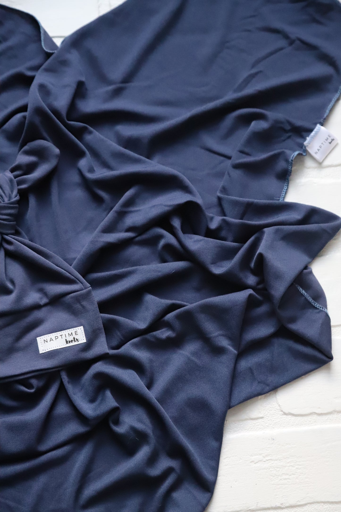 Solid Denim Blue Hat/Swaddle Set