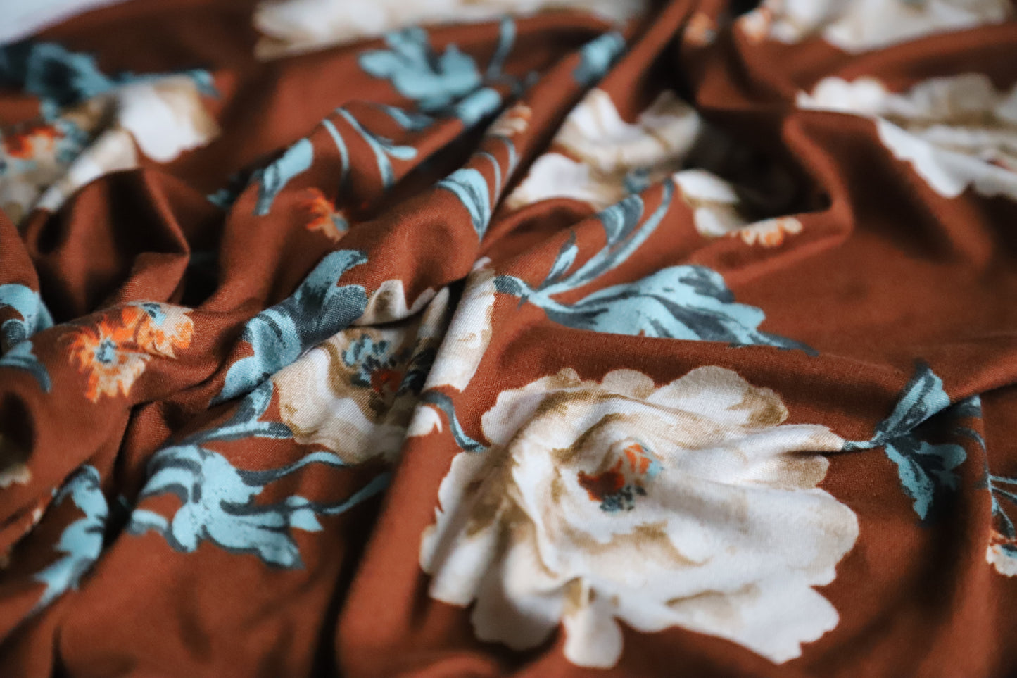 Brielle Brown Floral Hat/Swaddle Set