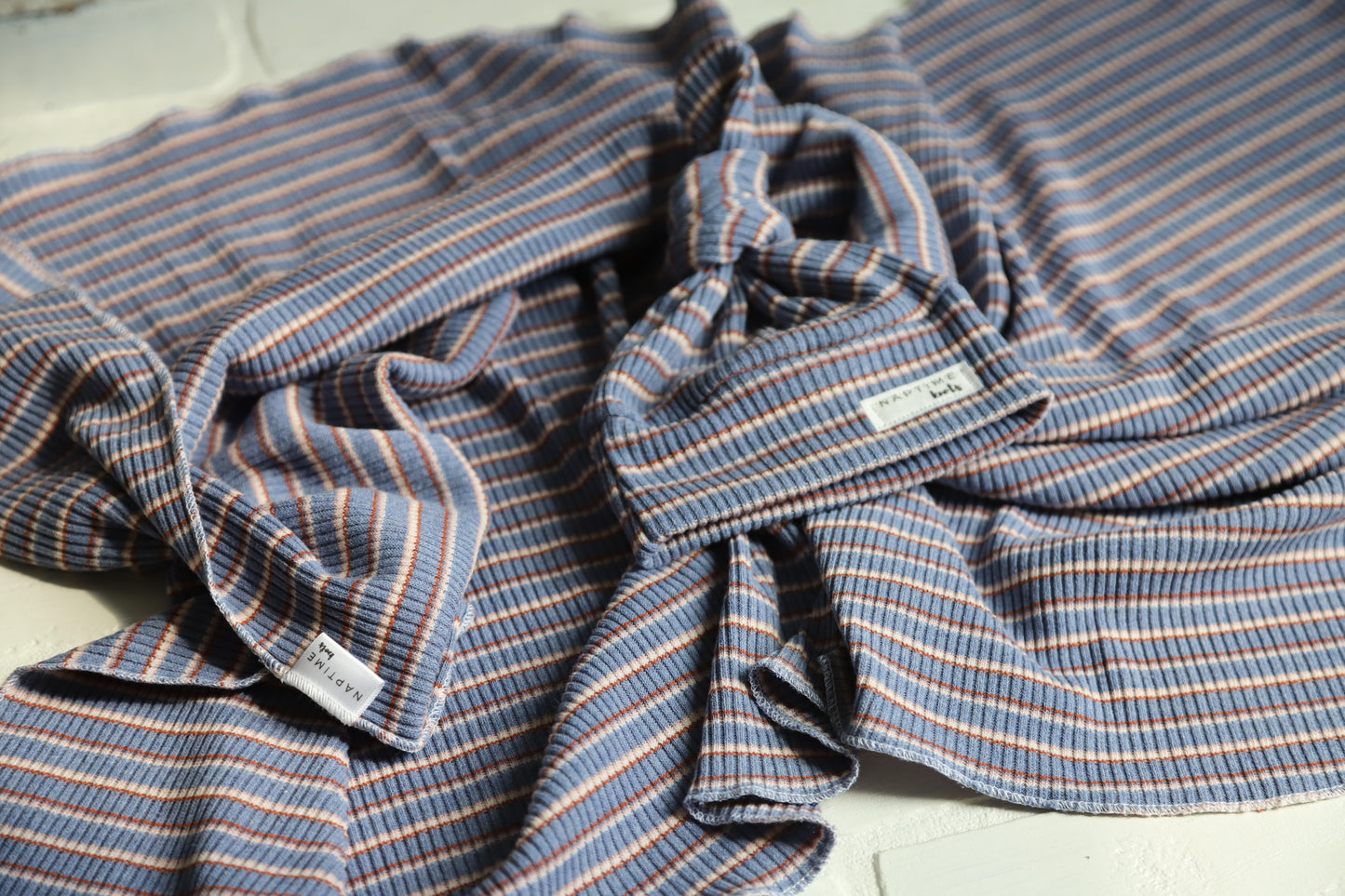 Vintage Stripes Ribbed Hat/Swaddle Set