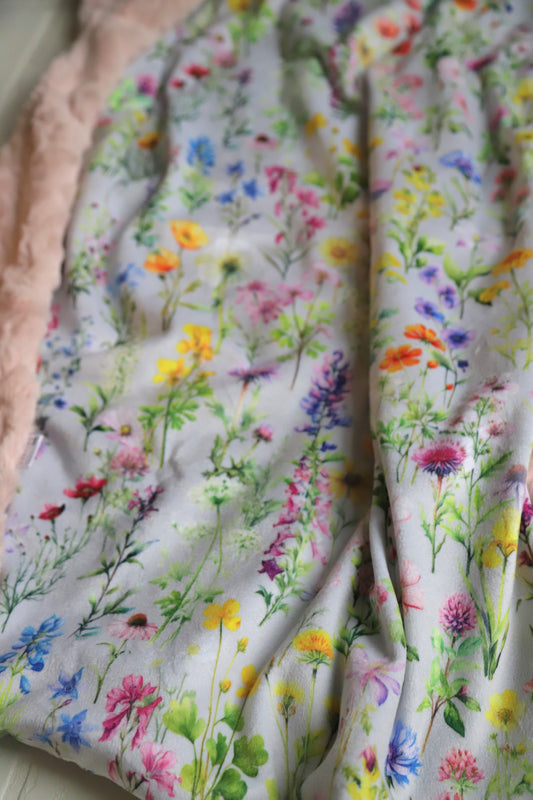 Wildflowers on  Grey BackgroundXL Lovey Blanket (larger size)