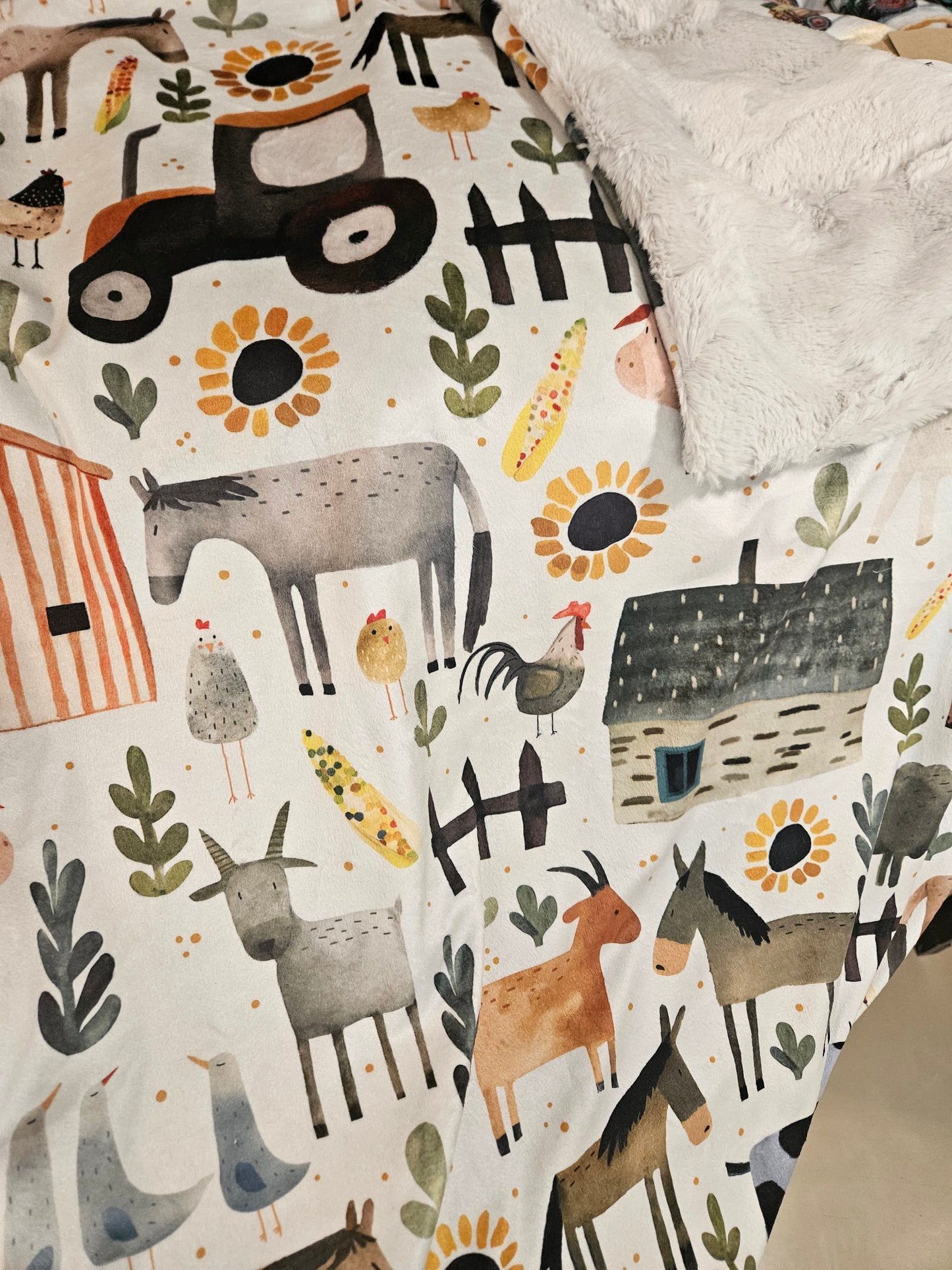 Farm Watercolor XL Lovey Blanket (larger size)