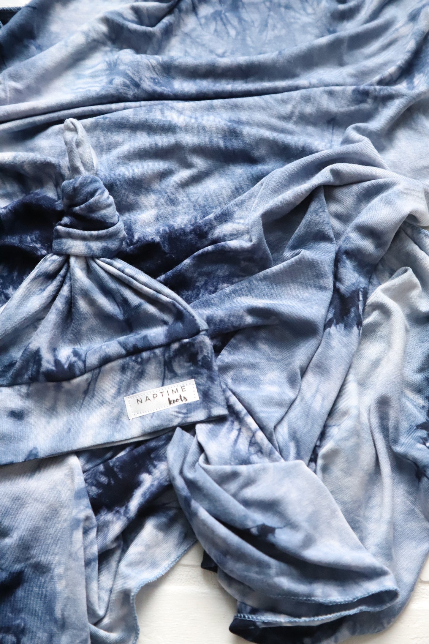 Navy Blue Tie Dye Hat/Swaddle Set