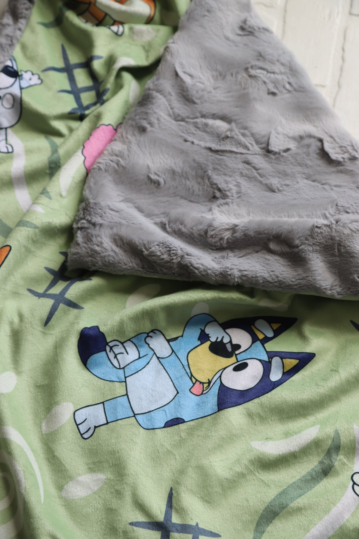 Bluey, Bingo, Muffin + Coco XL Lovey Blanket (larger size)