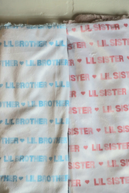 Lil Sister Pink Lovey Blanket