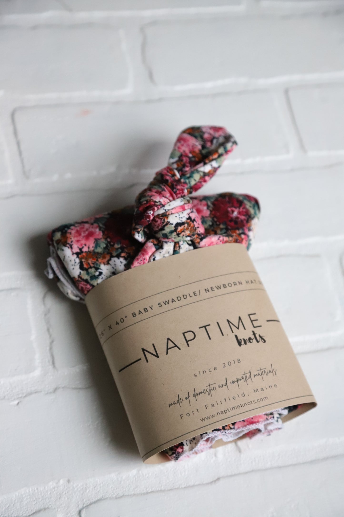 Jolie Pink Floral Newborn Hat/Swaddle Set