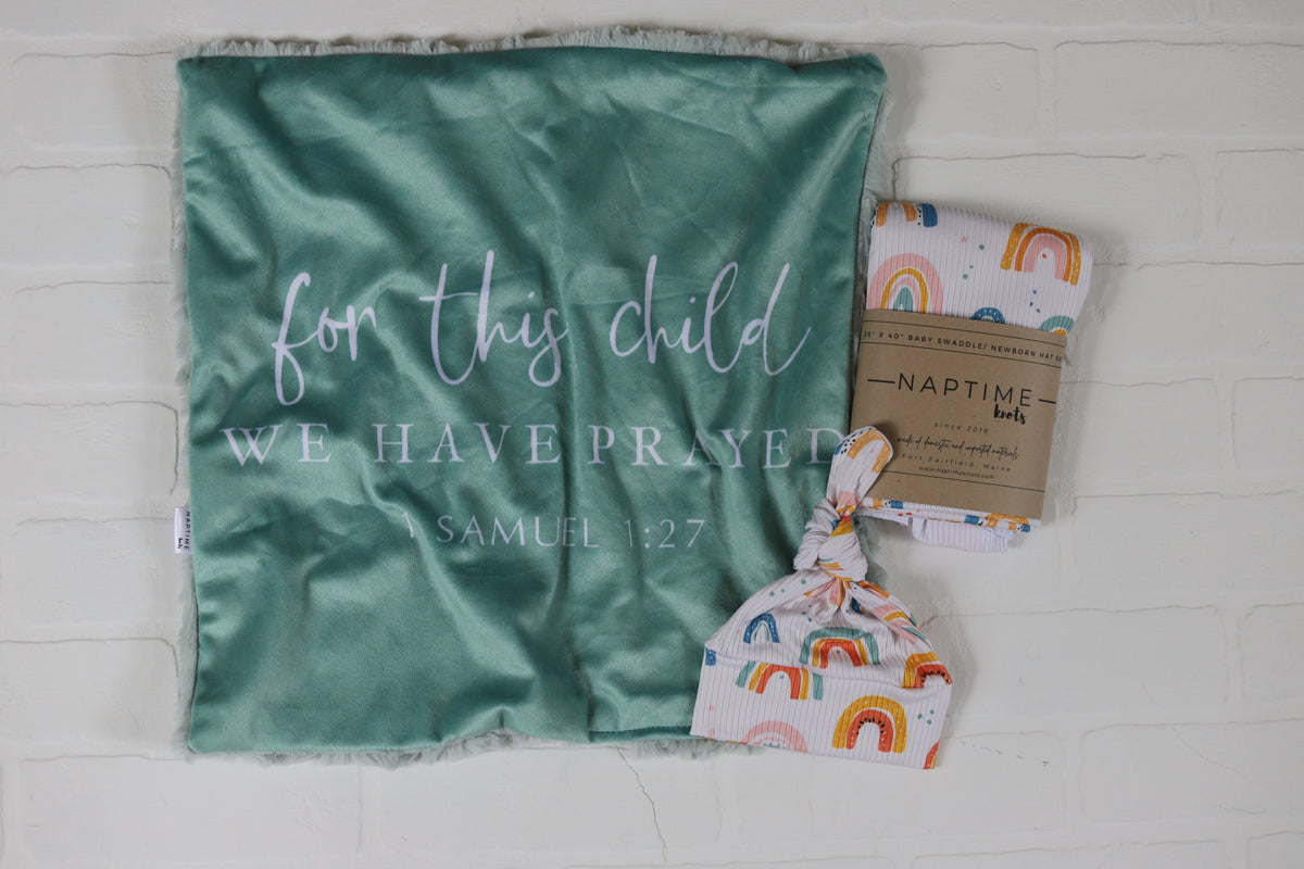 For This Child We Have Prayed Lovey Blanket