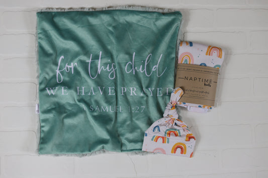 For This Child We Have Prayed Lovey Blanket