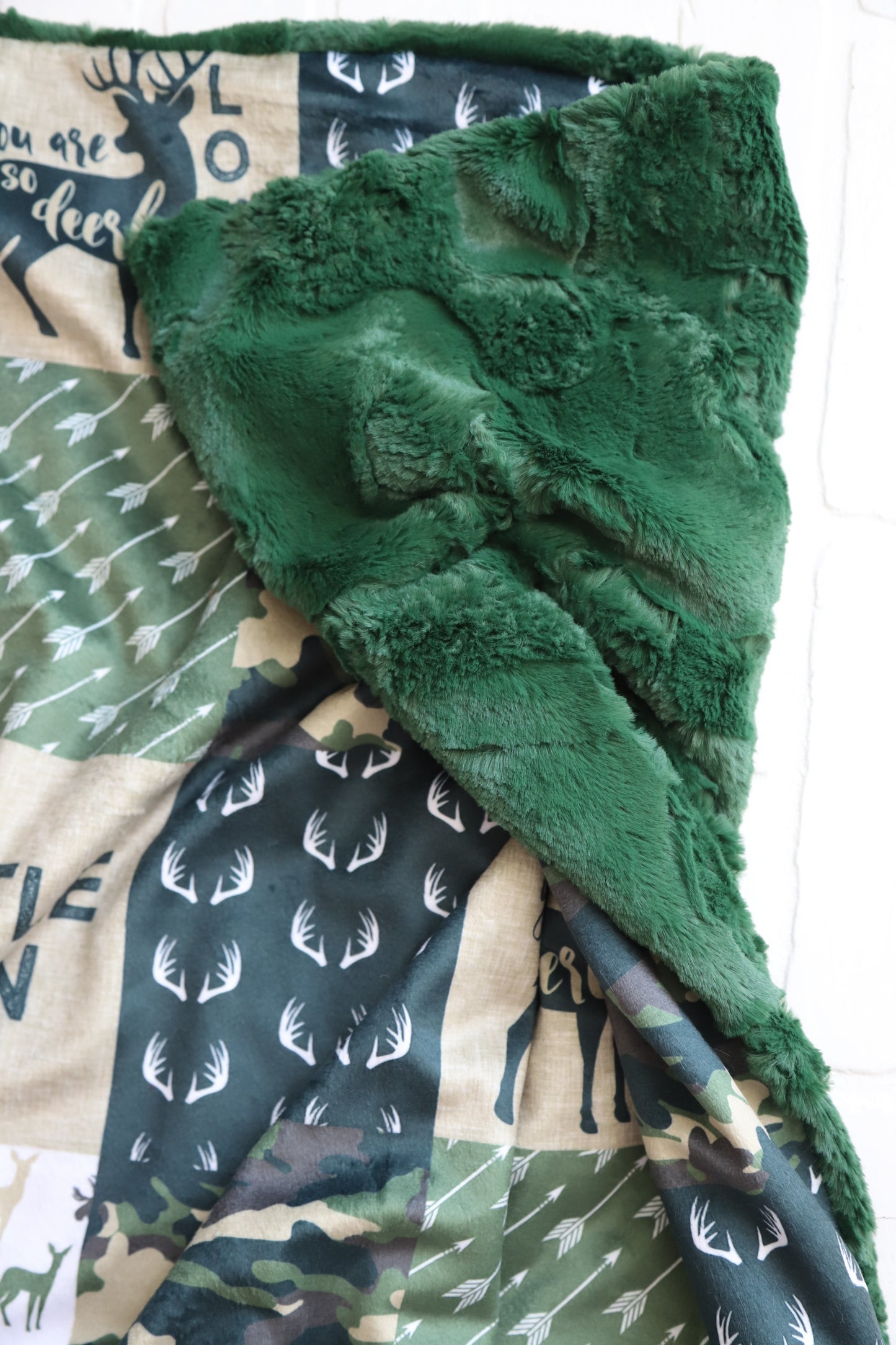 I love you Dearly Green Quilt XL Lovey Blanket (larger size)