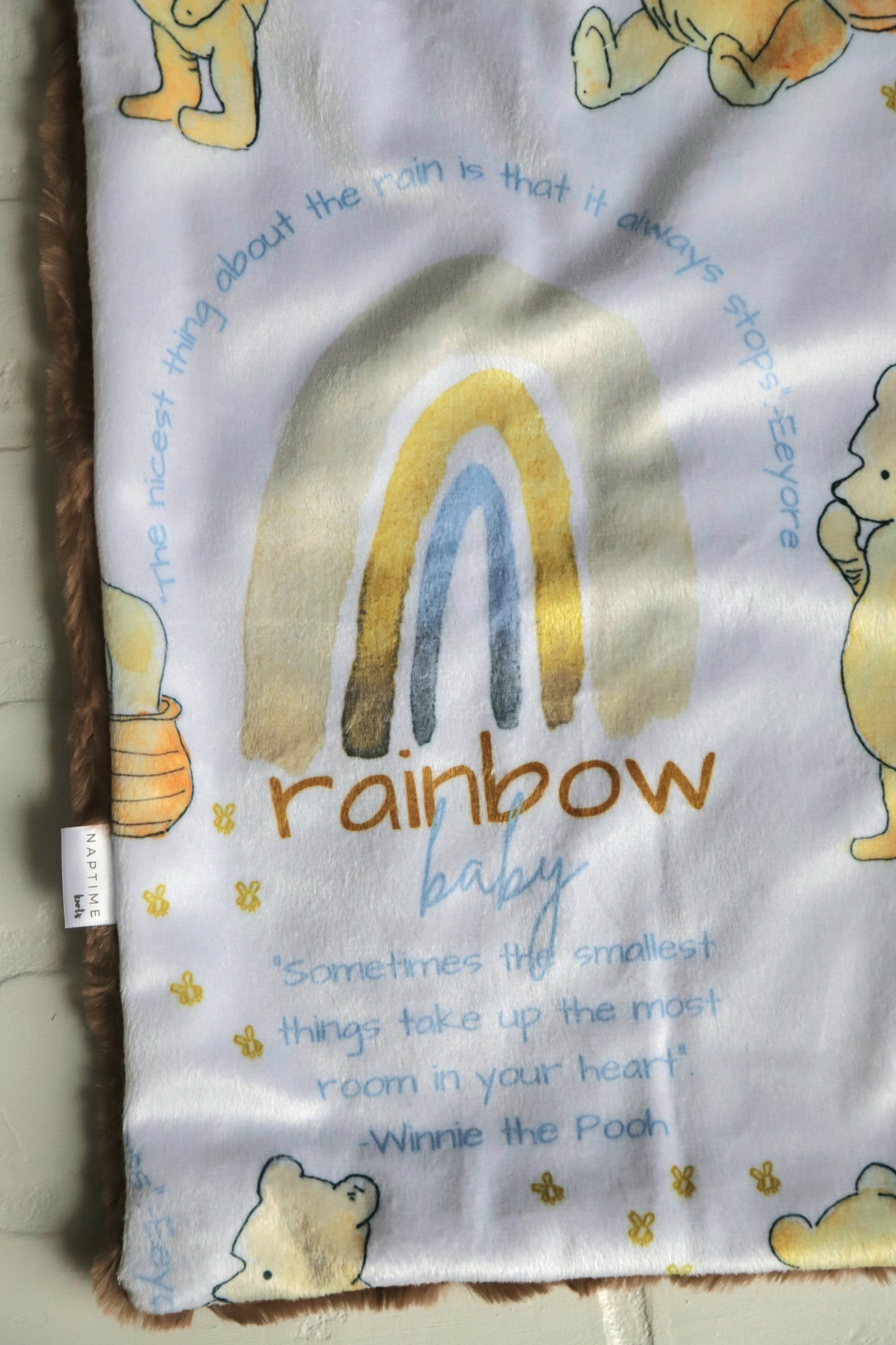 Pooh | Rainbow Baby Lovey Blanket