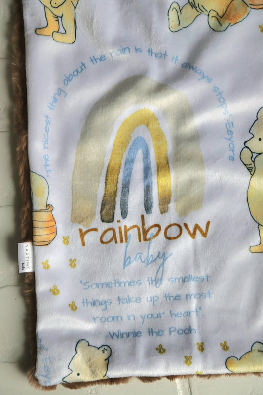 Pooh | Rainbow Baby Lovey Blanket