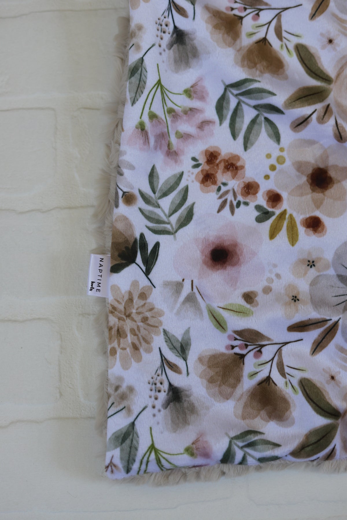 Neutral Watercolor Floral Lovey Blanket