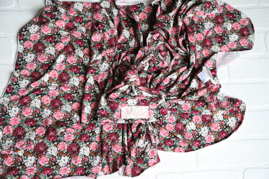 Jolie Pink Floral Newborn Hat/Swaddle Set