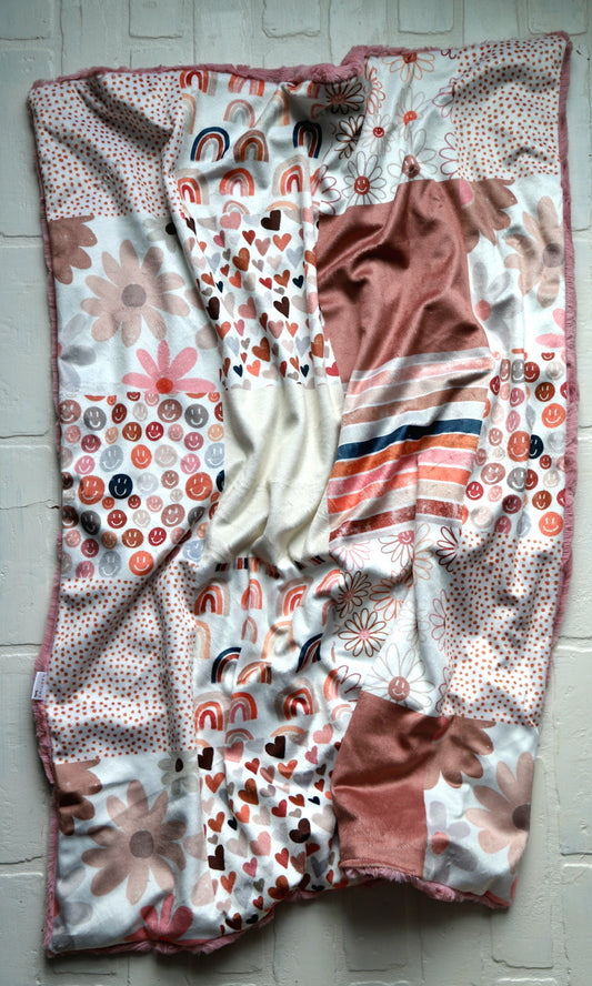 Little Girl Quilt XL Lovey Blanket (larger size)