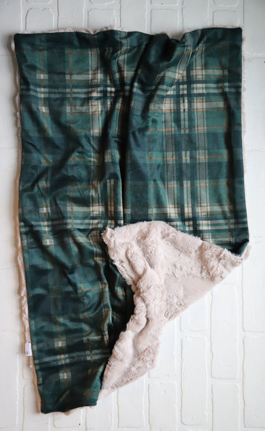 Green Plaid XL Lovey Blanket (larger size)