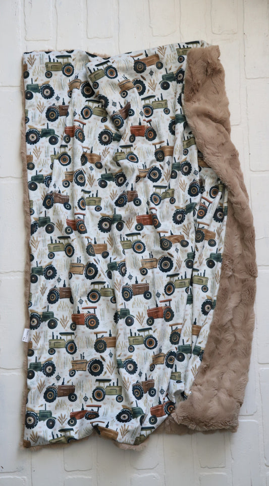 Rustic Tractors XL Lovey Blanket (larger size)