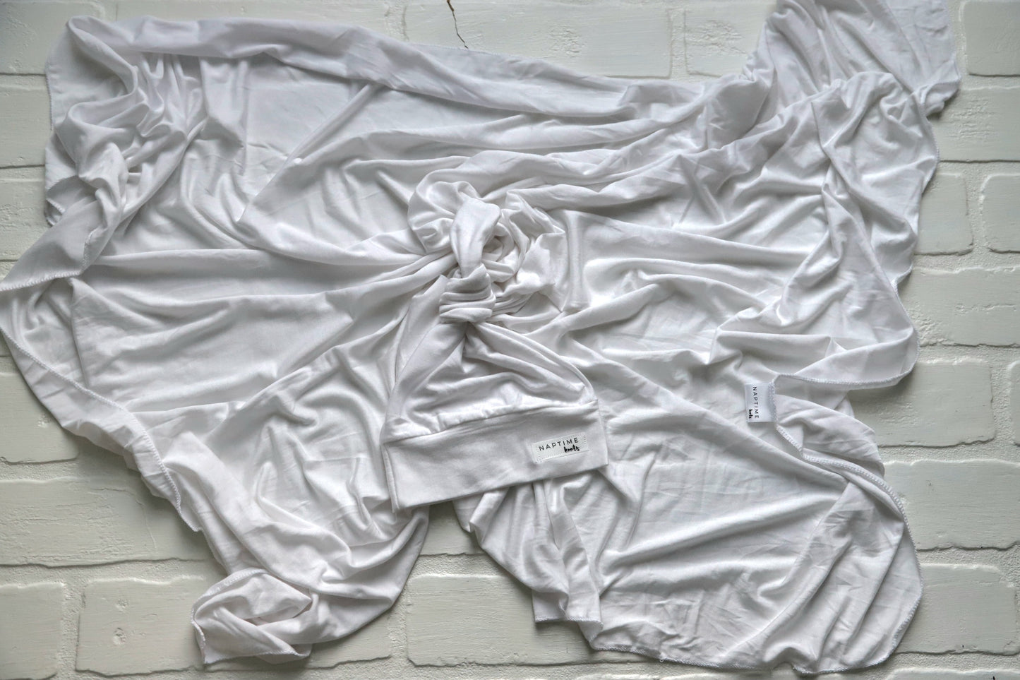 Pure White Hat/Swaddle Set