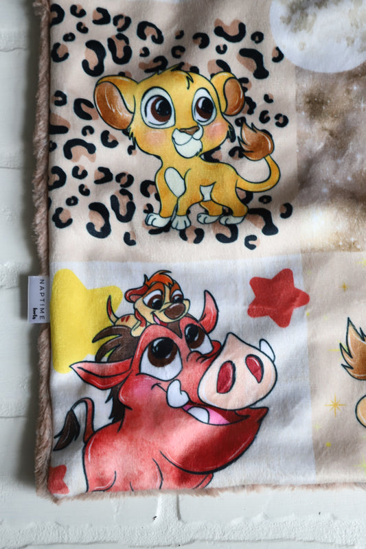 Lion King Cartoon Quilt Lovey Blanket