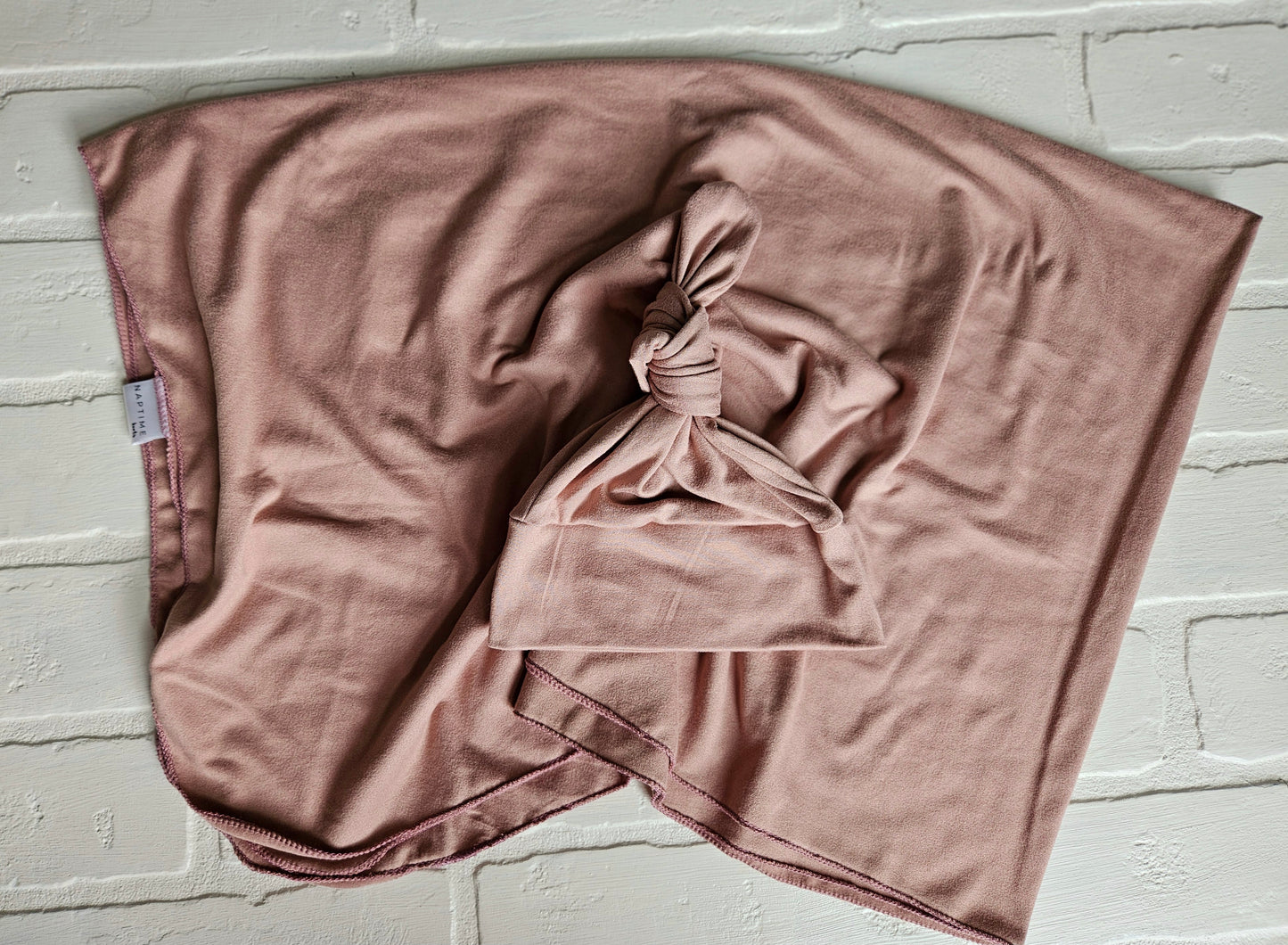 Muted Blush Hat/Swaddle Set| Light Pink Baby Girl